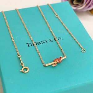 Tiffany & Co. Knot Diamond Rose Gold Necklace